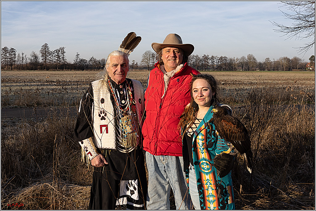 Cheyenne-Halbblut Hunting Wolf in der Falknerei Pierre Schmidt; Gymnich, 09.02.2023